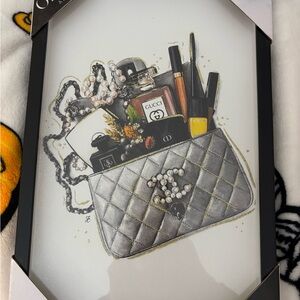 Brand-Inspired Art Print with Silver Accents